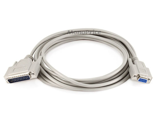 Picture of Monoprice Molded Null Modem Cable - 15 Feet - DB9 Female to DB25 Male