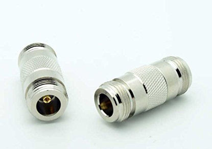 Picture of High Value Pure Brass (Not Alloy) N Female-F to N Female Jack-F Coupler/RF Coaxial Coax Connector 2 Pack