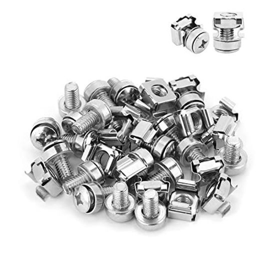 Picture of 20pcs Cage Nut Mounting Screw Bolts Network Cabinet Rack Screws Assortment Kit for Mount Server Shelves M5 M616/20 (M516)