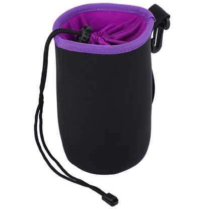Picture of SOLUSTRE Camera Lens Case Lens Shoulder Bag Neoprene Lens Case Pouch Dslr Lens Pouch Lens Drawstring Pouch Didital Camera Bag for Dslr Camera Lens Protective Glass Velvet Neoprene Diving