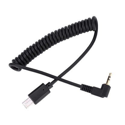 Picture of 3.5mm 2.5mm Shutter Release Cable Cord, Stretchable Spiral Coiled Cord for A7Iii Cameras with RM VPR1 Connection, Compatible for RX1 RX10 RX100 A7S A7R A7 A7II A7III A9 A58