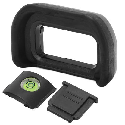 Picture of Sanpyl Camera Eyepiece Eyecup Set, EP‑17 Viewfinder Eye Cup Eyepiece Eyecup with Cold Shoe Cover and Level, for for, A6600, A6500, A6400 Cameras