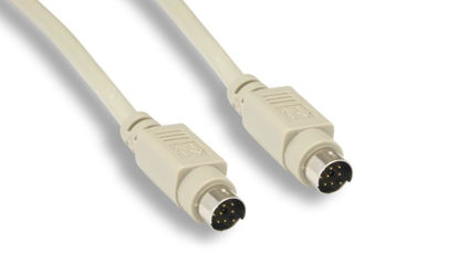 Picture of KENTEK 10 Feet FT Mini DIN8 Cable Cord 28 AWG Molded Serial RS-232 MDIN 8 Pin Male to Male M/M for Peripheral Device