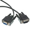 Picture of CableWholesale 10 feet Serial Extension Cable, DB9 Male to Female, 28 AWG, RS232 9 Conductor, 1:1, Black, Male to Female Serial Extender for Printer, Modems, Networks, DB9 RS232 Male to Female Cable