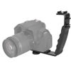 Picture of FLEXMAN Camera L Bracket, Aluminium Alloy Dual Hot Shoes Holder Mount Adapter Mount, 1/4 Thread Heavy Duty L Padded Hand Grip for DV Microphone LED Light Flash