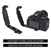 Picture of FLEXMAN Camera L Bracket, Aluminium Alloy Dual Hot Shoes Holder Mount Adapter Mount, 1/4 Thread Heavy Duty L Padded Hand Grip for DV Microphone LED Light Flash