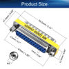 Picture of Heyiarbeit 25-pin 2-Row D-SUB VGA Gender Changer DB25 Male to Female Mini Gender Changer Coupler Adapter Connector for Serial Applications Blue 1pcs