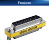Picture of Heyiarbeit 25-pin 2-Row D-SUB VGA Gender Changer DB25 Male to Female Mini Gender Changer Coupler Adapter Connector for Serial Applications Blue 1pcs