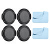 Picture of PATIKIL Camera Lens Cap, 4 Pack Sides Pinch Front Lens Cover with Microfiber Cleaning Cloth for 40.5mm Thread Universal DSLR Lenses for Nikon, for Fujifilm, for Pentax, for Leica