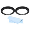 Picture of PATIKIL 46mm-58mm Metal Step Up Ring with Cleaning Cloth, 2 Pack Camera Lens Filter Adapter Ring Aluminum Filter Adapter Ring for Camera Lenses Hood, Black