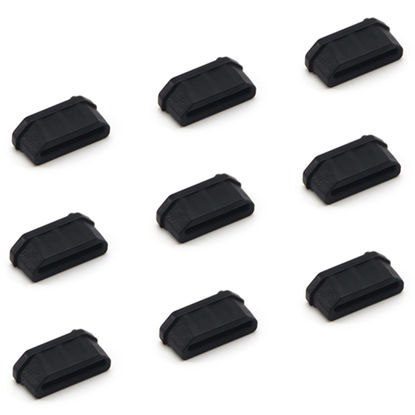 Picture of Fielect 20Pcs Silicone HDMI Anti Dust Cover Plugs Protector Stopper Cap Black for Female Port Black for TV, Computer, 14x7x5mm