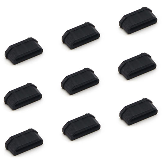 Picture of Fielect 20Pcs Silicone HDMI Anti Dust Cover Plugs Protector Stopper Cap Black for Female Port Black for TV, Computer, 14x7x5mm