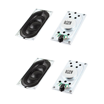 Picture of uxcell 2W 8R 20mmx40mm Rectangle Internal Magnet Speaker Loudspeaker 4Pcs