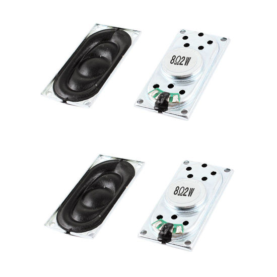 Picture of uxcell 2W 8R 20mmx40mm Rectangle Internal Magnet Speaker Loudspeaker 4Pcs