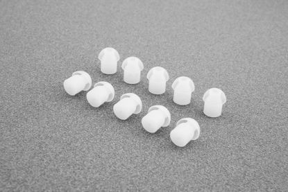 Picture of 10 Pcs Replacement Mushroom Earplug Earbuds Eartips, Silicone Eartips Ear Buds For Acoustic Tube Clear Surveillance Kits Security Headset Motorola Kenwood Icom Vertex Otto HYT Hytera