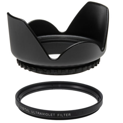 Picture of 52MM UV Filter + 52mm Tulip Lens Hood for Canon EF-S 24mm F2.8 STM, 52 mm Ultraviolet Filter & 52 mm Lens Hood