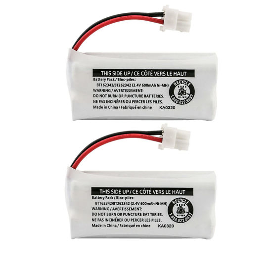 Picture of Kastar 2-Pack Battery Replacement for Vtech BT162342 BT262342 BT266342 BT183342 BT283342 2SN-AAA40H-S-X2 Battery and V-tech SN6107 SN1196 SN1197 SN6196 SN6196-2 SN6197 SN6197-2 Handset Phone
