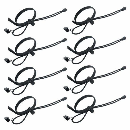 Picture of Foto&Tech 8 Pieces Background String Clips Holder Backdrop Clamps Lock Support Muslin Screen, Adjustable Multi-Functional Strap Clip for Crossbar Backdrop Support Stands in Photo Video Studio (Black)
