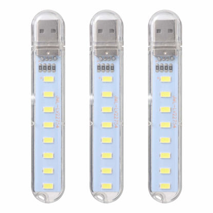 Picture of OSALADI Mini USB Lamp Car Keychain Portable Night Light Plug in LED Light 3 Pcs Portable USB Night Light Decorative Lamp Mini Lamp for Car Bedroom (White Light) Portable Night Light