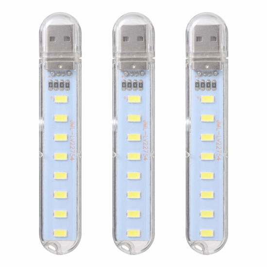 Picture of OSALADI Mini USB Lamp Car Keychain Portable Night Light Plug in LED Light 3 Pcs Portable USB Night Light Decorative Lamp Mini Lamp for Car Bedroom (White Light) Portable Night Light