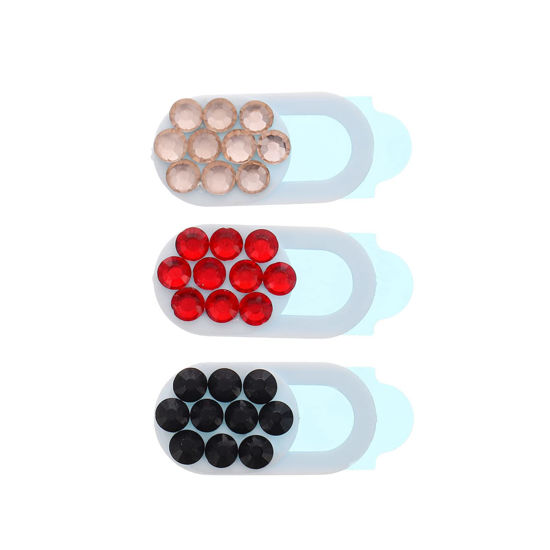 Picture of Mobestech 3pcs Camera Privacy Cover Camera Cover Slide Tablet Accessories Cover Black Camera Cover Phone Cover Camera for Computer Web Laptop Rhinestones