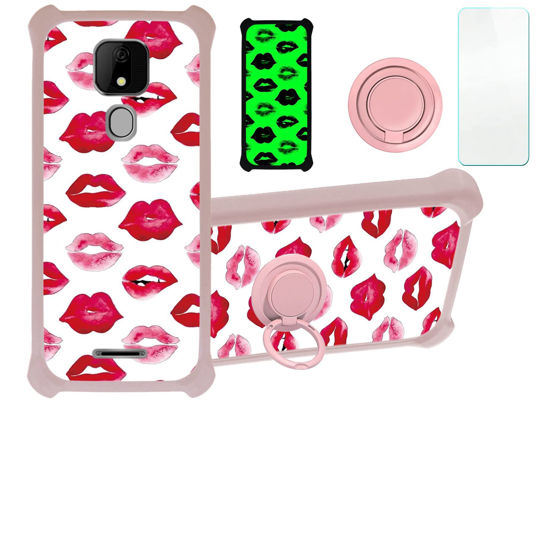 Picture of jioeuinly Ans Artia Case Compatible with Ans Artia ACK2326 Phone Case Cover [with Tempered Glass Screen Protector][Hard PC + Soft Silicone][Ring Support] [Luminous Effect] YGF-HC