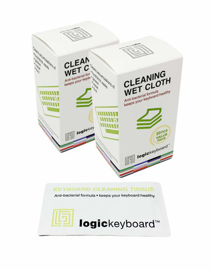 Picture of LogicKeyboard Disposable Cloth for Keyboard Cleaning, Two Packages of 20 Individually Wrapped Packs Each # LK-LC-16A-20 (2)