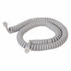 Picture of Cablesys Coiled Telephone Handset Cord for Use with PBX Phone Systems, VoIP Telephones - 12 Ft Uncoiled, Rj22, 1.5 Inch Lead on Both Ends, Dolphin Gray