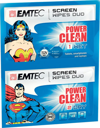 Picture of EMTEC Duo Screen Wipes, Blue