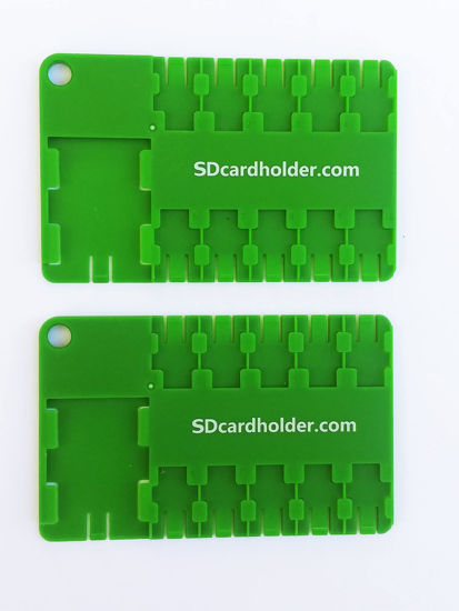 Picture of 2pcs Micro SD Card Case, Green,Holder, Organizer Credit Card Size Storage