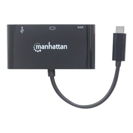 Picture of MANHATTAN VGA to HDMI Converter Black USB Type-C VGA Docking Converter