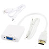 Picture of [Fully Decoded] Kastar New Dock Connector HDMI-VGA, 1080p HDMI Male to VGA Female Video Converter Adapter Cable with Micro-USB Cable and Audio Cable for PC, TV, Laptops, Cameras, Camcorders, Tablets,
