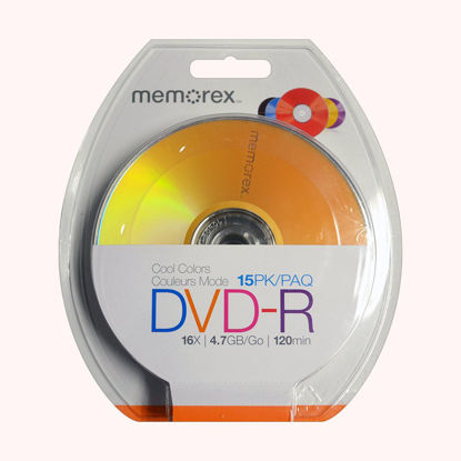 Picture of PNY Trendy Memorex 4.7GB 16X DVD-R 15 Pack Blister Cool Colors (32020019223)