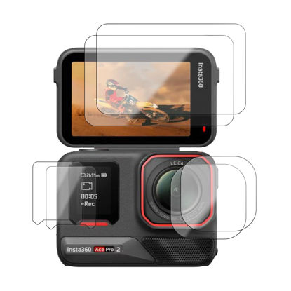 Picture of NOUKAJU For Insta360 Ace Pro 2 Screen Protector, Camera Screen Protectors, Lens Protector, HD Tempered Glass,9H Hardness,Scratch Resistant,Anti-Fingerprint,Easy Installation（2+2+2pack）
