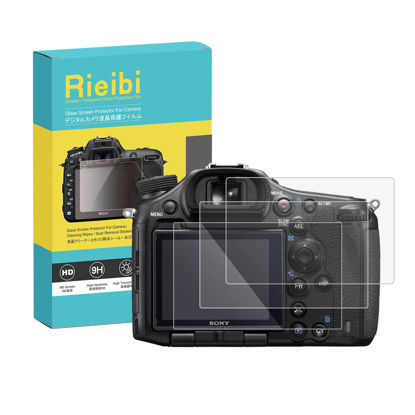 Picture of (3 Packs) Rieibi Screen Protector for Sony Alpha A9II A99II A77 A9 II A99 Mark II Digital Camera, 0.33mm 9H Hardness Tempered Glass Film for Sony Anti-Fingerprint Anti-Scratch Ultra-clear