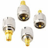 Picture of YOTENKO Pack of 4 SMA-UHF RF Connectors Kit SMA to UHF male PL259 to SMA Male/Female Coax Adapter Converter