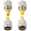 Picture of YOTENKO Pack of 4 SMA-UHF RF Connectors Kit SMA to UHF male PL259 to SMA Male/Female Coax Adapter Converter