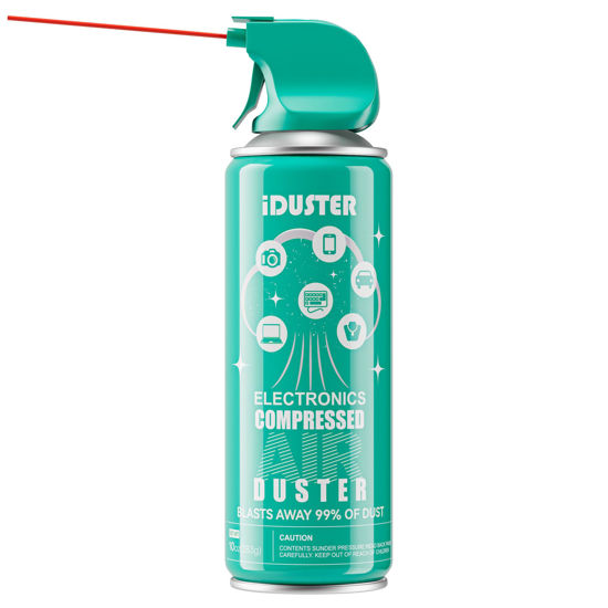 Picture of iDuster Disposable Compressed Duster, Computer Cleaner, Keyboard Cleaner, 1 Pack, 10 oz