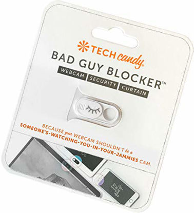 Picture of Tech Candy Bad Guy Blocker Webcam Cover Privacy Protector, White - Secure, Thin, Durable, for Computers, Laptops, Tablets, & Smartphones, Easy Application