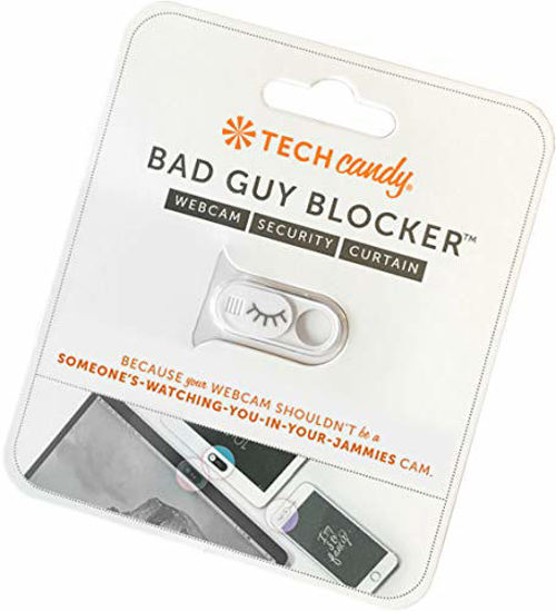 Picture of Tech Candy Bad Guy Blocker Webcam Cover Privacy Protector, White - Secure, Thin, Durable, for Computers, Laptops, Tablets, & Smartphones, Easy Application