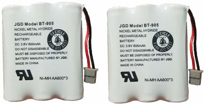 Picture of JGD BT-905 BT-800 BBTY0663001 Battery Compatible with Uniden BT905 BT800 BT-1006 BP-905 BBTY-0444001 BBTY-0449001 Panasonic P-P501 P-P508 AT&T 200 24032 Cordless Telephones (2-Pack)
