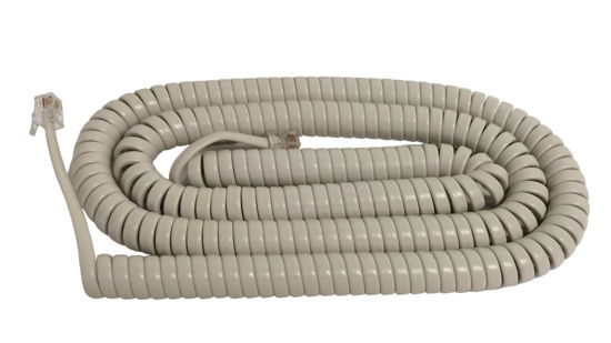 Picture of The VoIP Lounge 25 Foot Long Handset Receiver Curly Cord for Vodavi Starplus Series Phone Light Ivory