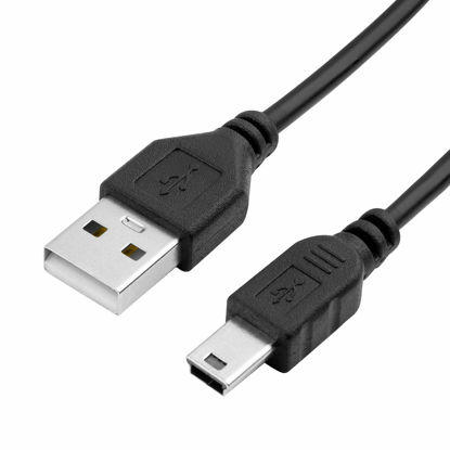 Picture of Charger Cord Replacement for Sansa Clip Plus, GPS Garmin Nuvi 265WT/265T/260W, PS3 Slim Controller, Canon PowerShot S-Series - Mini-USB Power Cable
