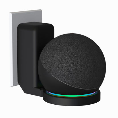 Picture of BEWZI for Amazon Echo Dot 5th Gen (2022 Release) Wall Mount Bracket with Cable Storage Easy to Install and Save Space Compatible with Echo dot 5th gen/Echo dot 4th gen (Black)