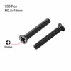 Picture of uxcell M2.5 x 18mm Phillips Screw Fasteners Black for Laptop PC TV Fan Switch 350pcs
