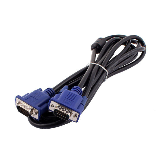 Picture of uxcell 2.5 Meter Length 15 Pins Black Male to Male VGA Monitor Extension Cable