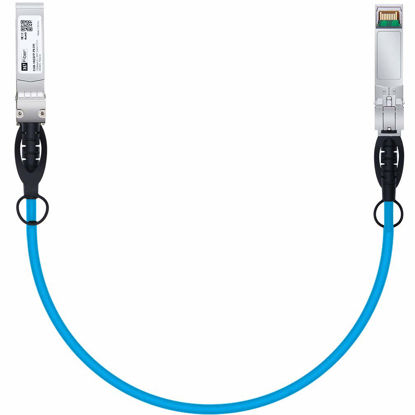 Picture of Blue SFP+ Cable, 10G SFP+ DAC, 0.3M(0.98ft), Passive Direct Attach Copper Twinax Cable for Cisco SFP-H10GB-CU0.3M, Ubiquiti UniFi UC-DAC-SFP+, Meraki, Mikrotik, Intel, Fortinet, Netgear