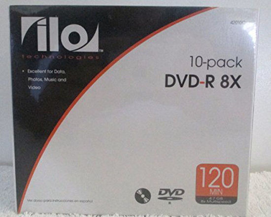 Picture of DVD-R 8X ILO Technologies 10 Pack 120 min 4.7 GB 8 Multispeed For Data , Photos , Music and Video