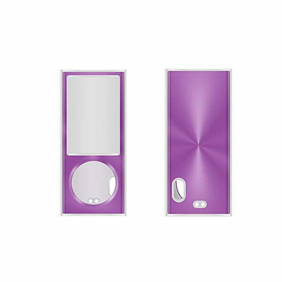 Picture of Apple iPod Nano 5th Gen 2 Piece Snap On Hard Case Cover Screen Protector Guard (Purple)