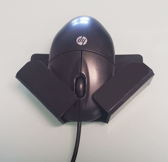 Picture of SDS Mouse Holder/Catcher/Keeper Black HDPE - Mount Anywhere to Hold Mouse Out of The Way.